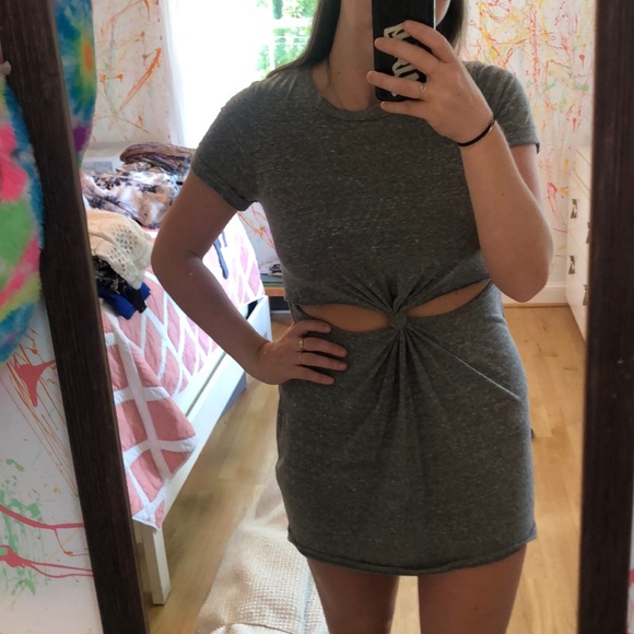 Honey Punch Dresses & Skirts - Grey t shirt dress with cutouts Honey Punch Dresses & Skirts - Grey t shirt dress with cutouts